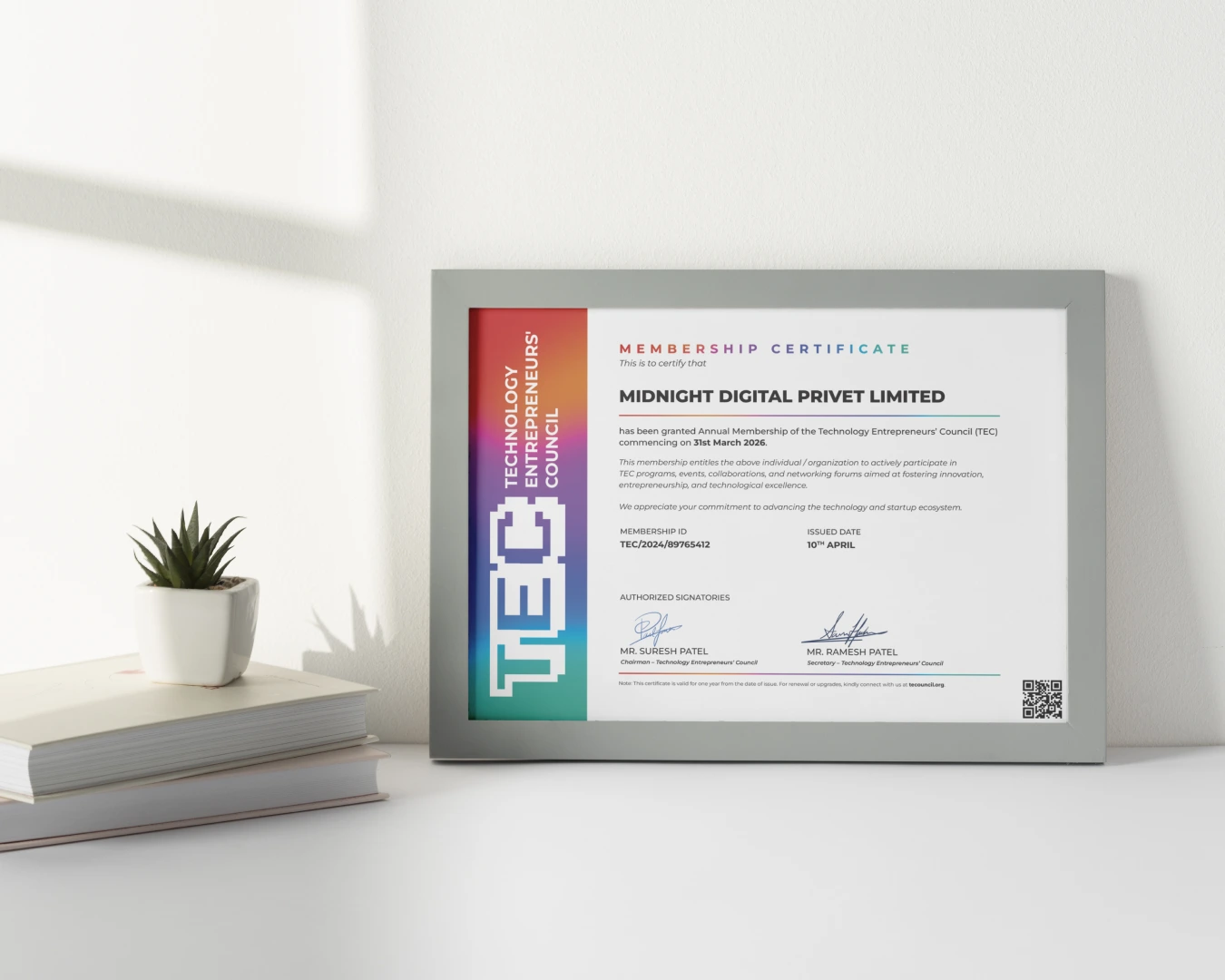 TEC Membership Certificate Design