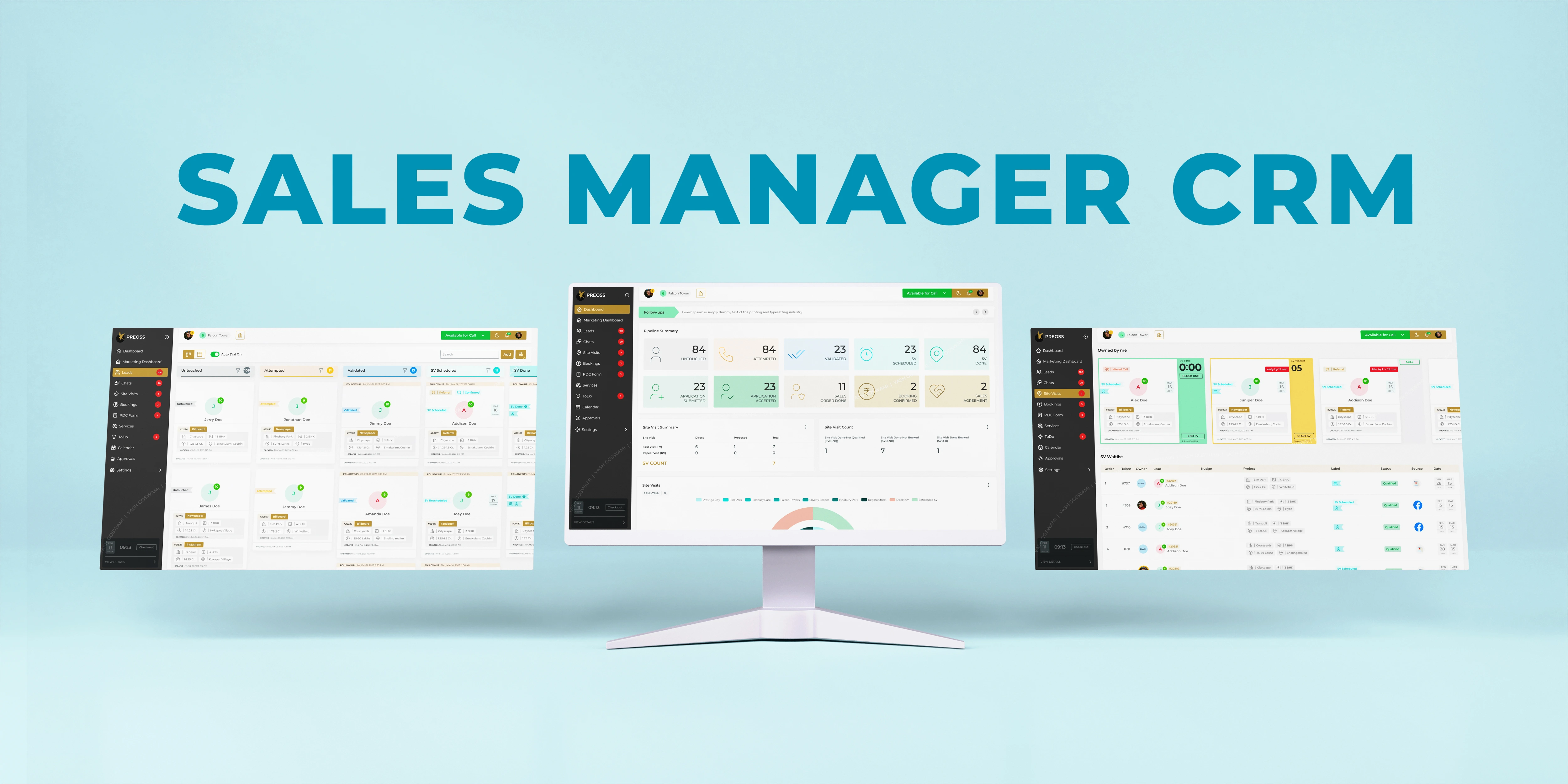 Real Esate Sales Manager CRM (Site Visit to Booking & Home Loan)